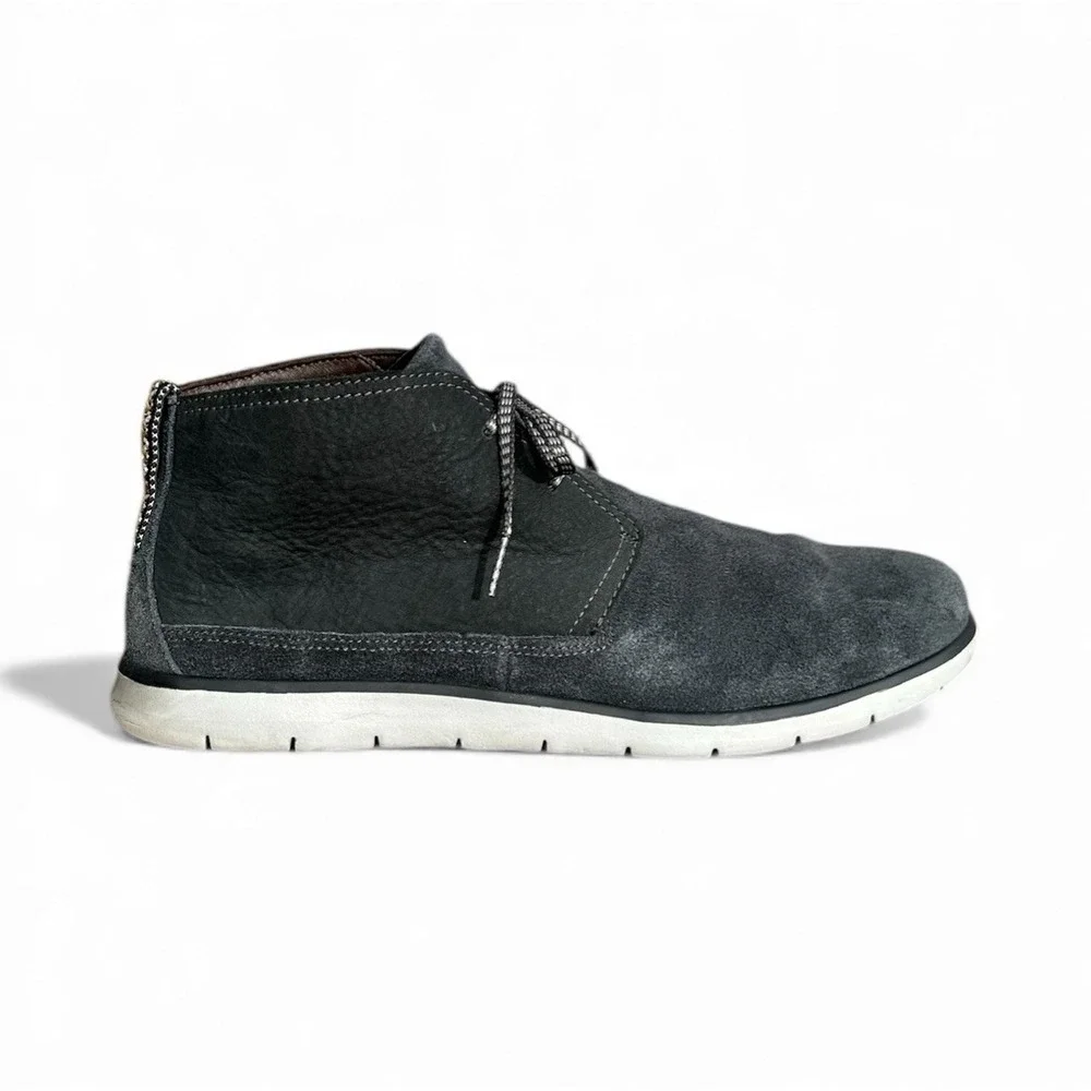 Men's 11.5 UGG‎ Freamon Dark Gray Leather Waterproof Chukka Lace Up Boot 1094358